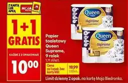 Biedronka PAPIER TOALETOWY QUEEN SUPREME, 9 ROLEK oferta