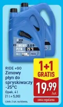 ALDI Płyn do spryskiwaczy zimowy -25c Ride +Go oferta