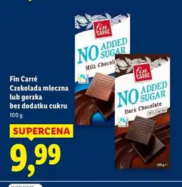 Lidl Czekolada mleczna Fin Carré bez dodatku cukru oferta