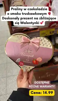 Kaufland Praliny w czekoladzie Bouquet Pink Strawberry o smaku truskawkowym oferta