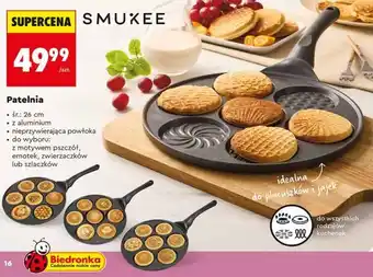 Patelnia SMUKEE (motywy pszczół, emotek, zwierzątek lub szlaczków)