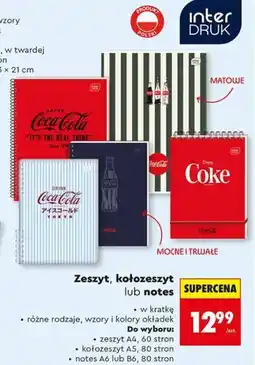 Biedronka Zeszyt, kołozeszyt lub notes (w kratkę, różne rodzaje, wzory i kolory okładek) oferta