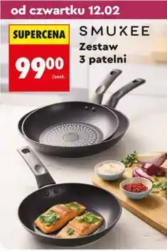 Biedronka SMUKEE Zestaw 3 patelni oferta