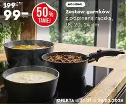 Biedronka Zestaw garnków z odpinaną rączką, 18, 20, 24 cm oferta