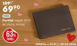 Biedronka Portfel męski RFID ze skóry koziej oferta