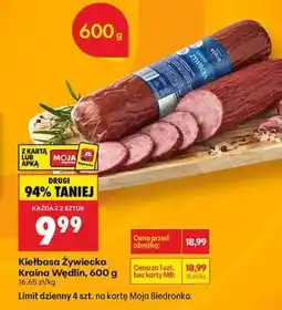 Biedronka Kiełbasa Żywiecka Kraina Wędlin 600 g oferta