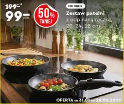 Biedronka MG HOME Zestaw patelni z odpinaną rączką, 20, 24, 28 cm oferta