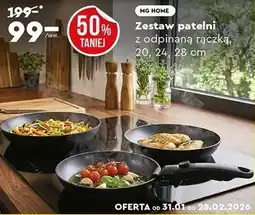 Biedronka Zestaw patelni z odpinaną rączką, 20, 24, 28 cm - MG Home oferta