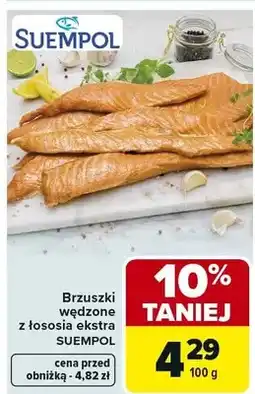 Carrefour Brzuszki wędzone z łososia atlantyckiego SUEMPOL oferta