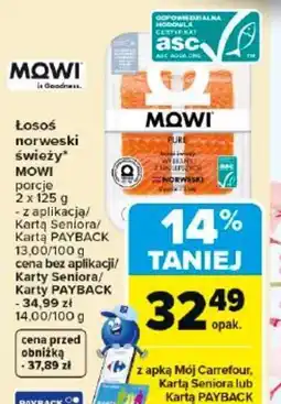 Carrefour Market Łosoś norweski świeży porcje MOWI oferta