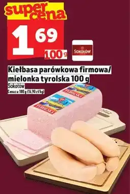 Topaz Kiełbasa parówkowa firmowa / mielonka Tyrolska oferta