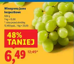 Lidl Winogrona jasne bezpestkowe oferta