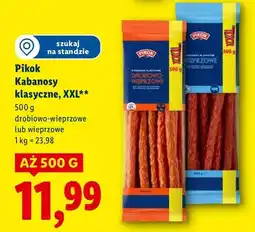 Lidl Kabanosy klasyczne, XXL drobiowo-wieprzowe lub wieprzowe oferta