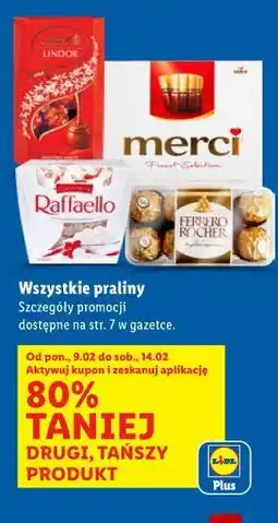 Lidl Wszystkie praliny (Lindor, Merci, Raffaello, Ferrero Rocher) oferta