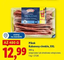 Lidl Pikok Kabanosy cienkie, XXL (wieprzowe lub drobiowo-wieprzowe, 480g) oferta