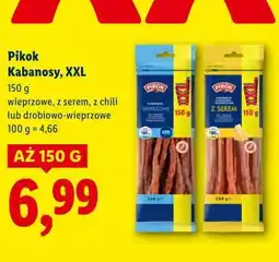 Lidl Pikok Kabanosy, XXL (wieprzowe, z serem, z chili lub drobiowo-wieprzowe, 150g) oferta