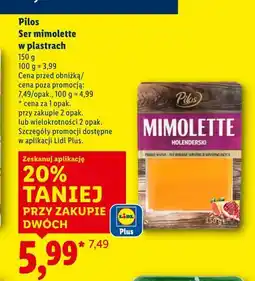 Lidl Pilos Ser mimolette w plastrach oferta
