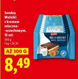 Lidl Sondey Wafelki z kremem mleczno-orzechowym, 12 szt oferta
