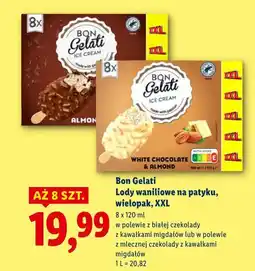 Lidl Bon Gelati Lody waniliowe na patyku, wielopak, XXL oferta