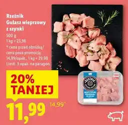 Lidl Gulasz wieprzowy z szynki oferta