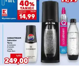 Kaufland SODASTREAM Saturator Terra w zestawie 2 butelki i syrop Pepsi Zero oferta