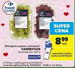 Carrefour Express Winogrona jasne, czerwone bezpestkowe oferta