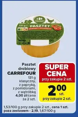 Carrefour Express Pasztet drobiowy klasyczny, z papryką, z pomidorami, z wątróbką oferta