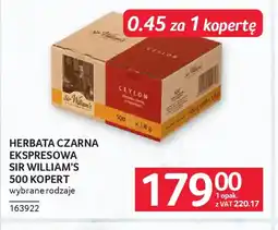 Selgros Sir William's herbata czarna ekspresowa oferta