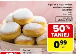Carrefour Pączek z nadzieniem wieloowocowym i pudrem oferta