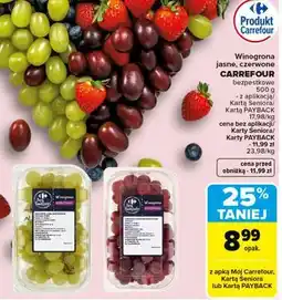 Carrefour Winogrona jasne, czerwone bezpestkowe CARREFOUR oferta