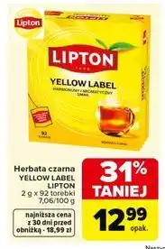 Carrefour Lipton Yellow Label herbata czarna 92g (2g x 46 torebek) oferta