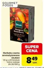 Carrefour Dilmah Mango & Strawberry herbata czarna aromatyzowana 30g (1.5g x 20 torebek) oferta