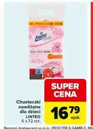 Carrefour Chusteczki nawilżane dla dzieci LINTEO 5 x 52 szt oferta