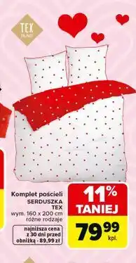 Carrefour Komplet pościeli SERDUSZKA TEX oferta
