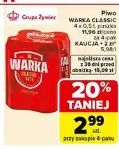 Carrefour Warka Classic 4 x 0,5L puszka oferta