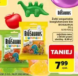 Carrefour Żelki wegańskie bezglutenowe bio Biosaurus oferta