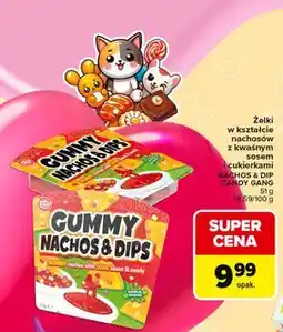 Carrefour Żelki w kształcie nachosów z kwaśnym sosem cukierkowym NACHOS & DIP CANDY GANG oferta