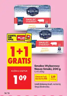 Biedronka Smalec Wyborny Nasze Smaki oferta