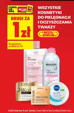 Biedronka Kosmetyki do pielęgnacji i oczyszczania twarzy (różne marki: Be Beauty, Garnier, Eveline, Nivea) oferta