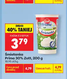 Biedronka Śmietanka Primo 30% Zott oferta