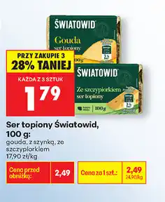 Biedronka Ser topiony Światowid (gouda, szynka, ze szczypiorkiem, śmietankowy) oferta