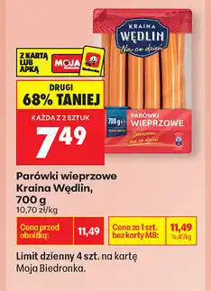 Biedronka Parówki wieprzowe Kraina Wędlin oferta