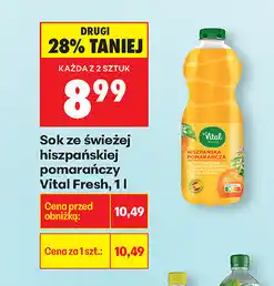 Biedronka Sok ze świeżej hiszpańskiej pomarańczy Vital Fresh oferta