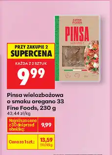 Biedronka Pinsa wielozbożowa o smaku oregano 33 Fine Foods oferta