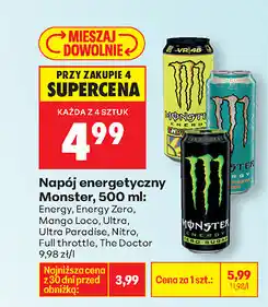 Biedronka Napój energetyczny Monster oferta