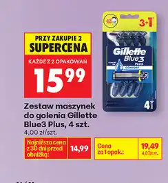 Biedronka Zestaw maszynek do golenia Gillette Blue3 Plus, 4 szt oferta