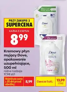 Biedronka Kremowy płyn myjący Dove, opakowanie uzupełniające oferta