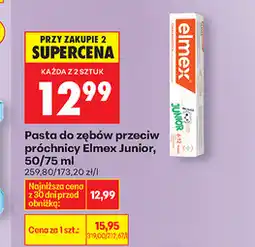 Biedronka Pasta do zębów przeciw próchnicy Elmex Junior, 50/75 ml oferta