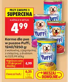 Biedronka Karma dla psa Puffi w puszce, 1240/1250 g oferta