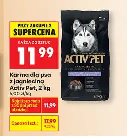 Biedronka Karma dla psa z jagnięciną Activ Pet oferta